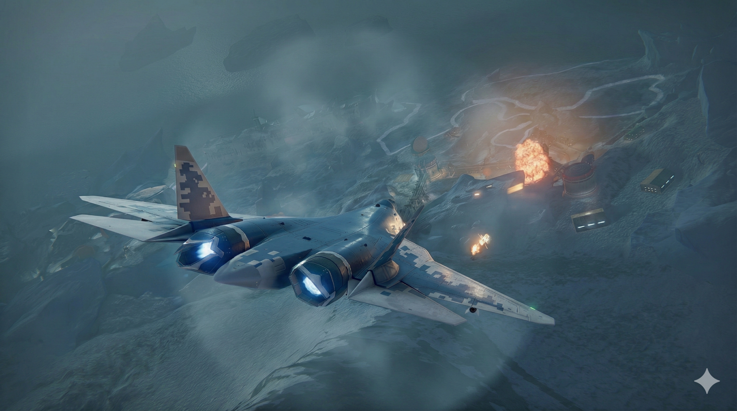 A high-resolution image of the Russian Su-57M1E stealth fighter jet in flight, showcasing its advanced aerodynamic design and "Stage-2" AL-51F1 engines for the Indian Air Force.