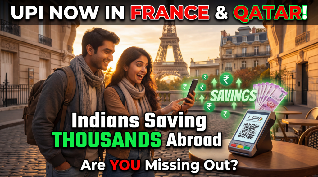 मुख्य हेडलाइन: भारतीय विदेश में हज़ारों रुपये बचा रहे हैं
टॉप लाइन: UPI अब फ्रांस और कतर में!
बॉटम लाइन: क्या आप पीछे रह रहे हैं?