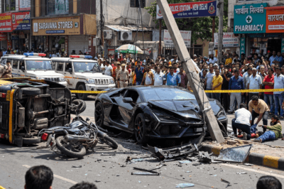 कानपुर लेम्बोर्गिनी क्रैश: वीआईपी रोड पर रफ्तार बनी जानलेवा!