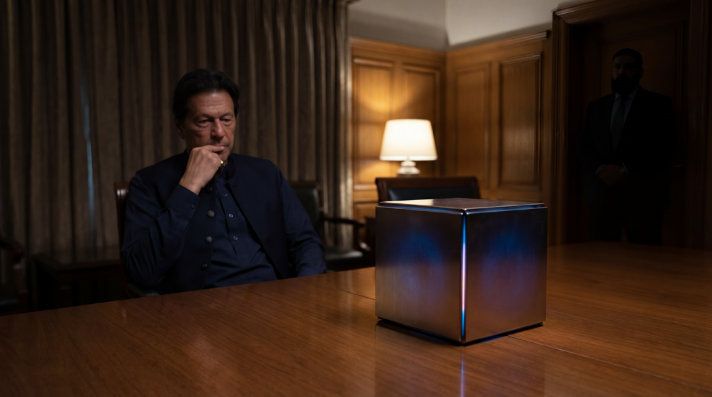 A symbolic black box depicting the hidden secrets of Maharashtra politics and a thoughtful Parth Pawar in the background.