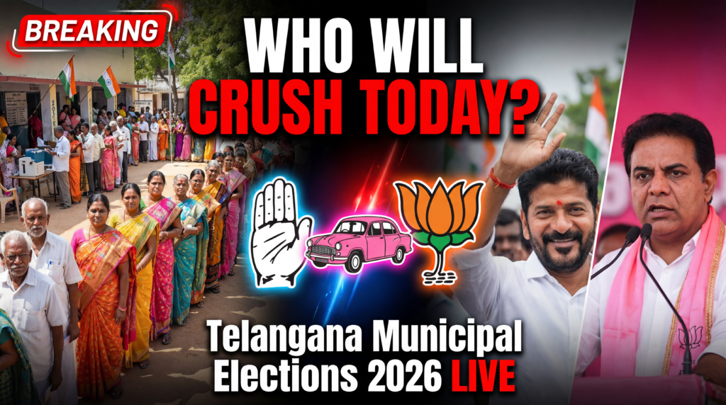 ATL टेक्स्ट (थंबनेल पर मेन ओवरले हेडलाइन):
आज कौन मुकाबला करेगा?
तेलंगाना चुनाव 2026 LIVE