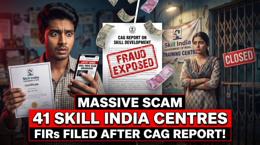 ऊपर: बहुत बड़ा घोटाला
मुख्य (सबसे बड़ा): 41 स्किल इंडिया सेंटर
नीचे: CAG रिपोर्ट के बाद FIR दर्ज की गईं!
