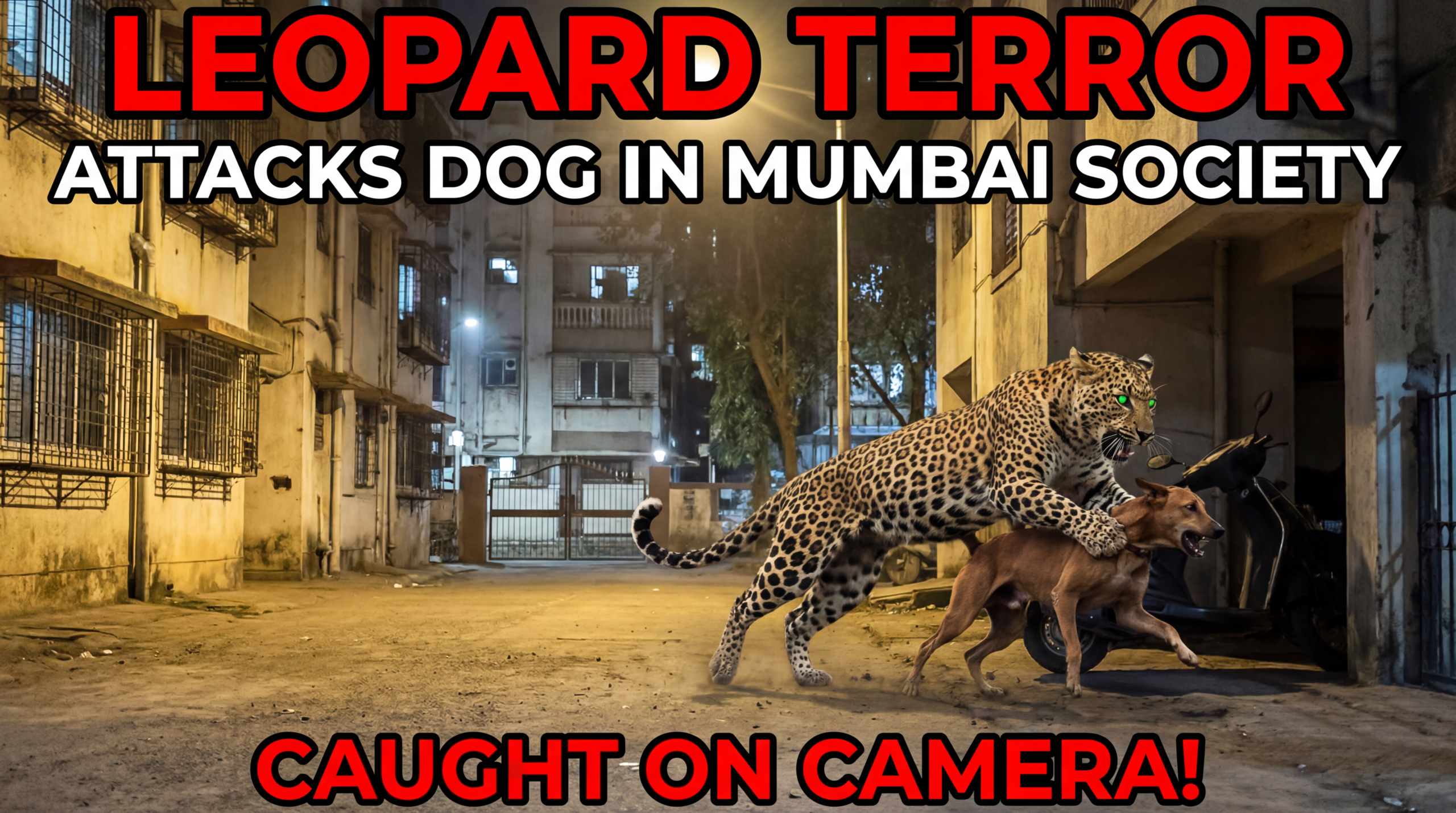 तेंदुए का आतंक मुंबई में कुत्ते पर हमला कैमरे में कैद!