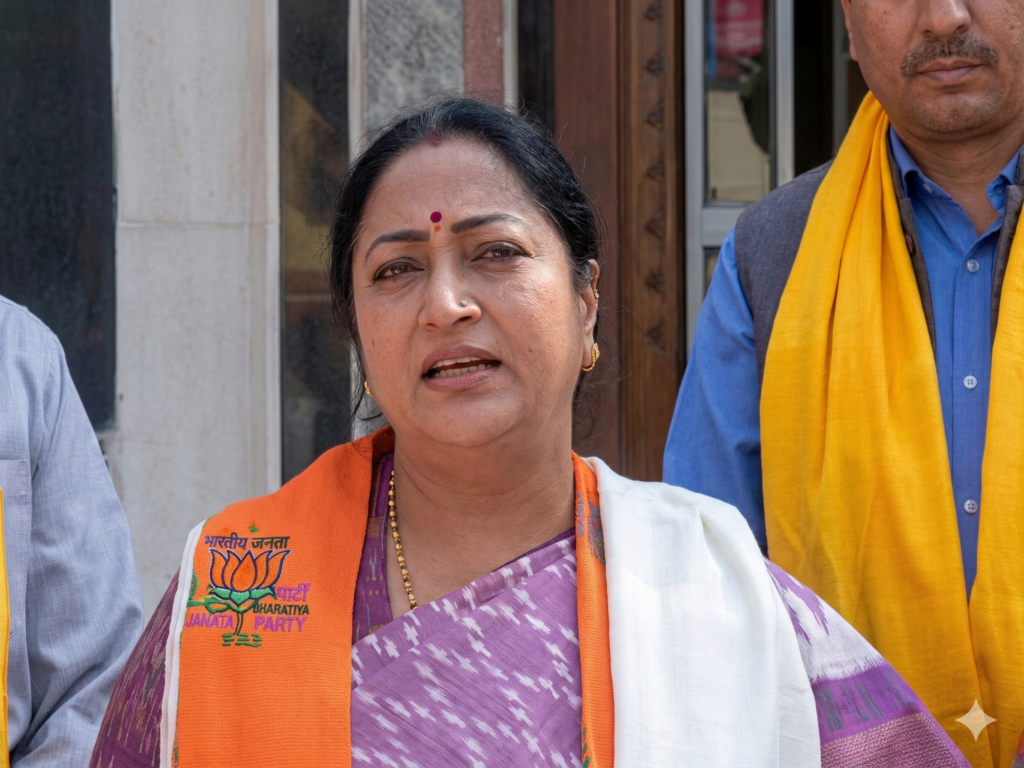 Delhi Chief Minister Rekha Gupta laying foundation stone of new foot overbridge at ISBT Kashmiri Gate, designed in Ladakhi architecture style, New Delhi, March 2026