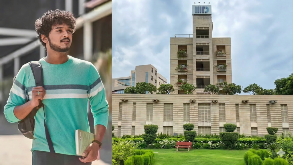 IIIT दिल्ली कैंपस के साथ M.Tech और Ph.D. एडमिशन 2026-27 की जानकारी दर्शाता थंबनेल — GATE स्कोर, आवेदन तिथि और फेलोशिप राशि सहित