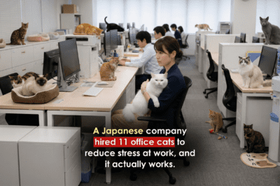 ऑफिस में बिल्लियाँ: जापानी कंपनी ने 11 बिल्लियाँ रखीं — तनाव हुआ छूमंतर!