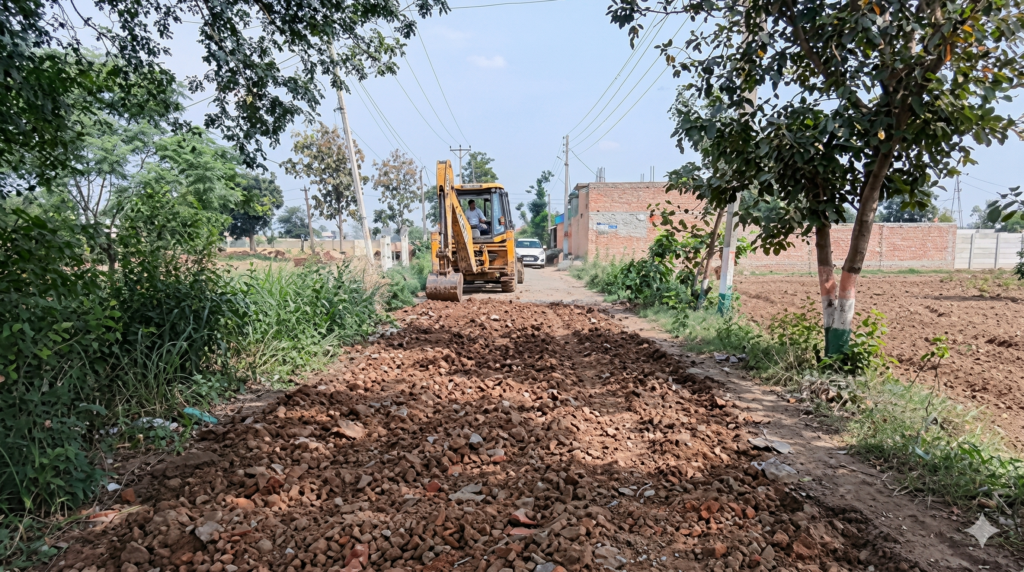 गुरुग्राम में 47 लाख रुपये की लागत से 2.5 km की नई सड़क का काम शुरू; लोगों को काफी राहत मिलेगी।