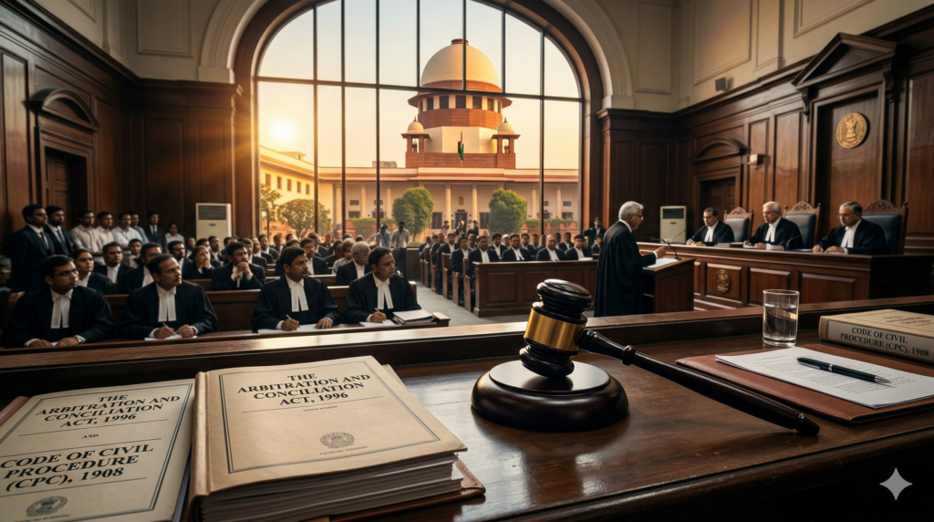 सुप्रीम कोर्ट का फैसला — धारा 11 Arbitration Act पर Order 23 Rule 1 CPC लागू